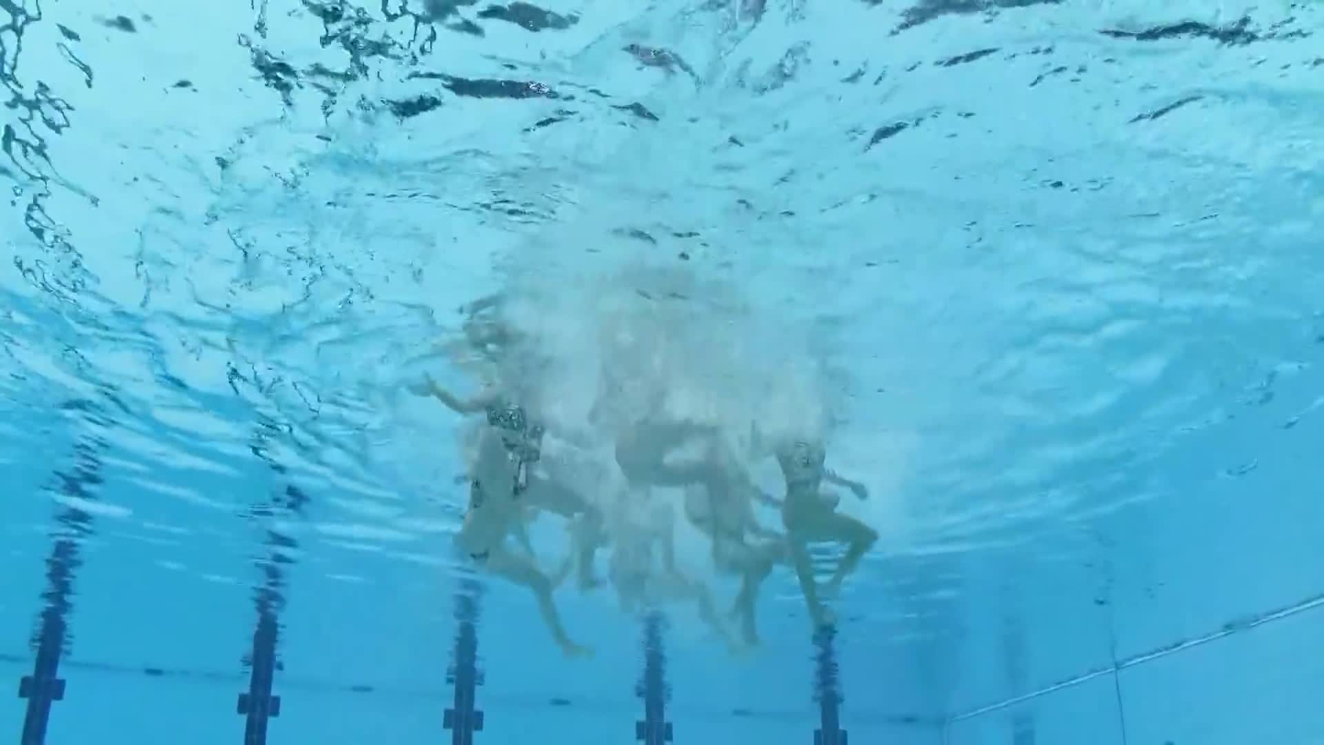 Underwater calisthenics inverted