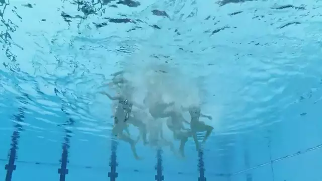 Underwater calisthenics inverted